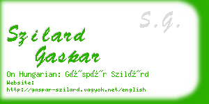 szilard gaspar business card